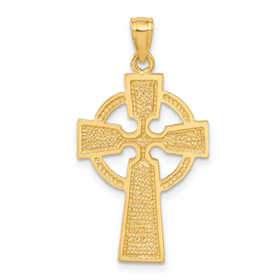 14K Diamond-cut Celtic Cross Pendant