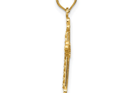 14K gold cross pendant, alternate view