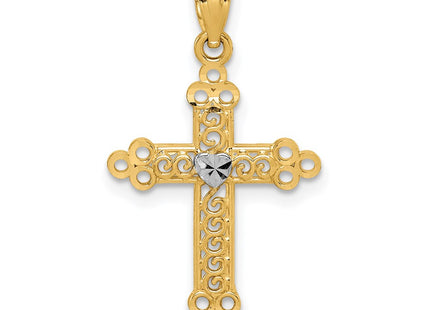 14K gold cross pendant