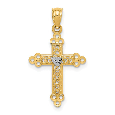 14K gold cross pendant