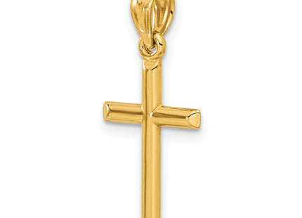 14k Polished Hollow Cross Pendant, 25 x 12mm