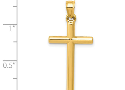 14k Polished Hollow Cross Pendant, 31 x 15mm