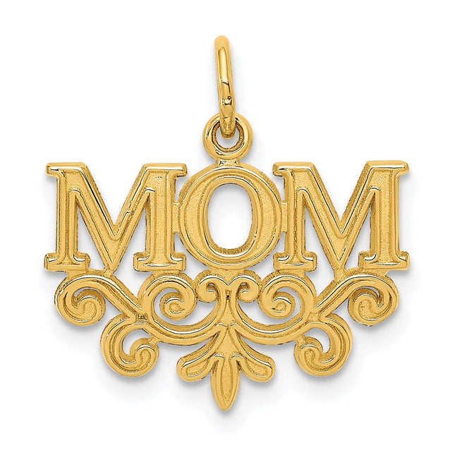 14k Mom Charm, 16 x 19mm