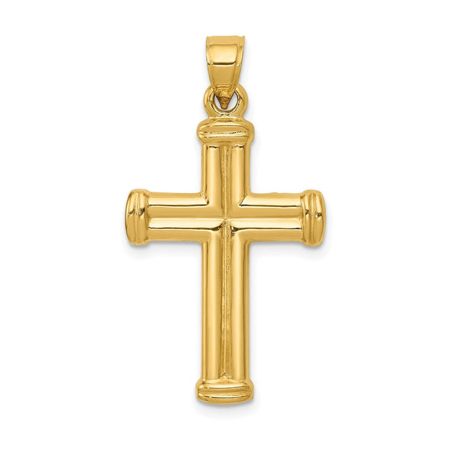 14k Hollow Cross Pendant, 34 x 18.3mm