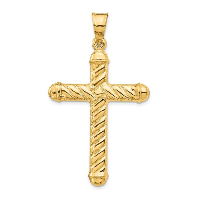 14k Hollow Cross Pendant, 54 x 32mm