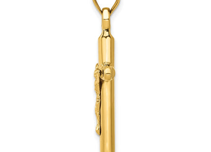14K gold crucifix pendant, alternate view