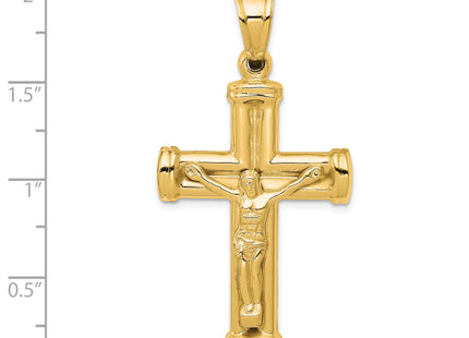 14K Reversible Crucifix Pendant, 49 x 25mm