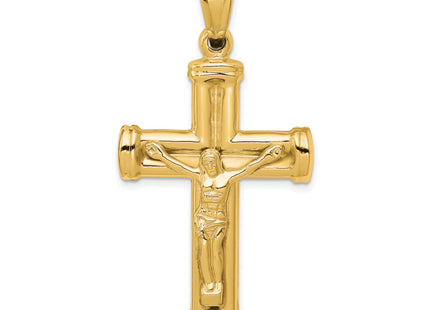 14K Reversible Crucifix Pendant, 49 x 25mm