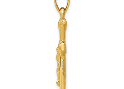 14K Pointed Crucifix Reversible to Cross Pendant, view 2