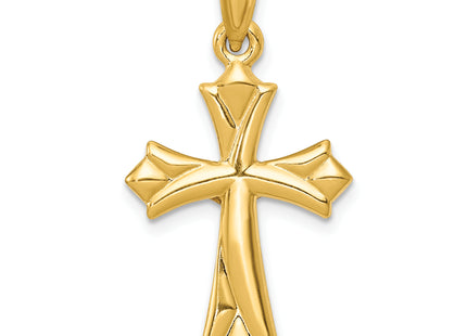 14K Reversible Crucifix Pendant, 30 x 16mm