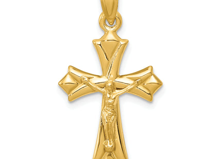 14K Reversible Crucifix Pendant, 30 x 16mm