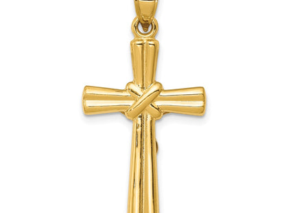 14K Hollow Crucifix Reversible to X Center Cross Pendant, view 4