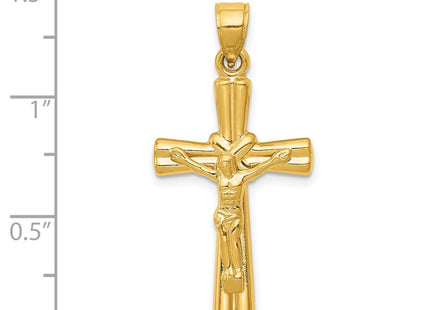 14K Hollow Crucifix Reversible to X Center Cross Pendant, view 3