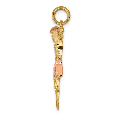 14K Two-tone Rose Corpus Pendant, 34 x 23mm