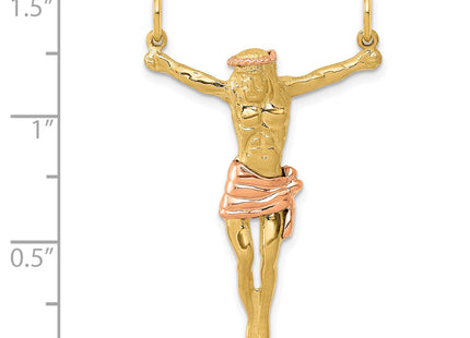 14k Two-tone Rose Corpus Pendant, 38 x 25mm