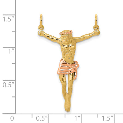 14K Two-tone Rose Corpus Pendant, 38 x 25mm