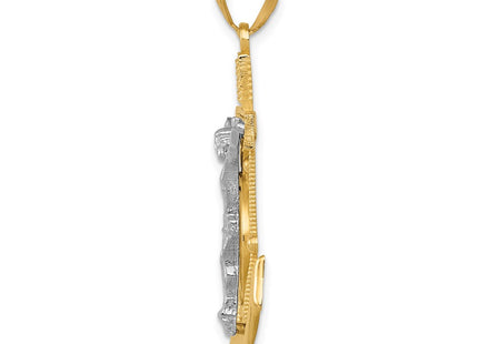 14K gold cross pendant, alternate view