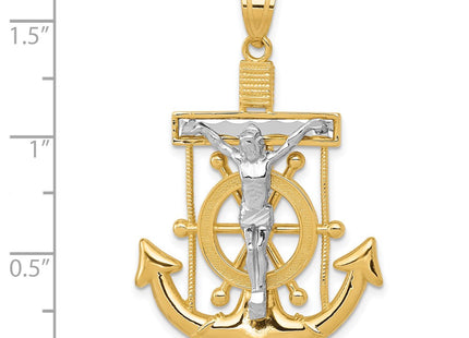 14K gold cross pendant, another view
