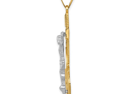 14K gold cross pendant, alternate view