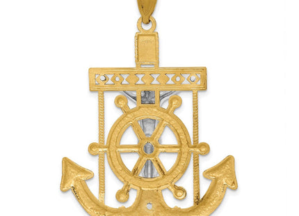 14K gold cross pendant, further view