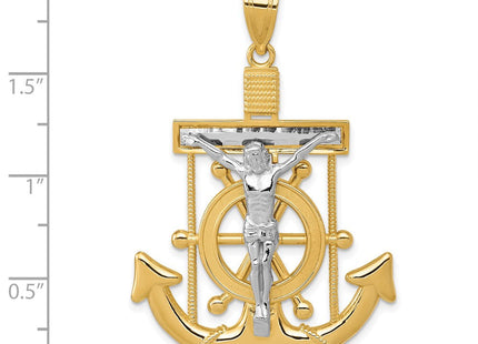 14K gold cross pendant, another view