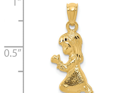 14k Praying Girl Pendant