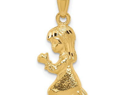 14k Praying Girl Pendant