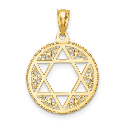 14K Filigree Star of David Pendant