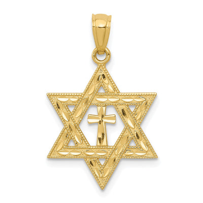 14K gold cross pendant