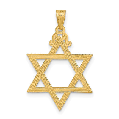 14K Diamond-cut Star of David Pendant