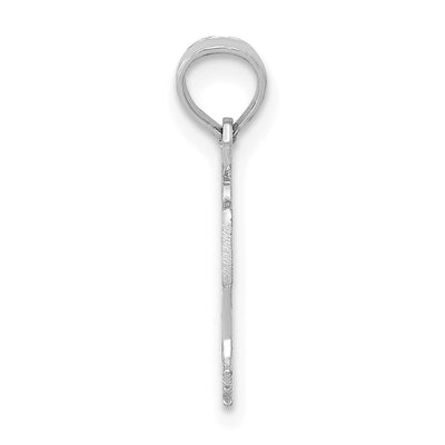 14K White Gold Basketball in Net Pendant