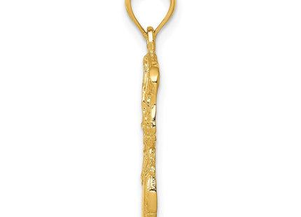 14k Swoosh Basketball and Net Pendant (Style C3780)