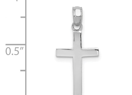 14K white gold cross charm, another view