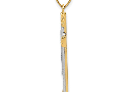 14K gold cross pendant, alternate view