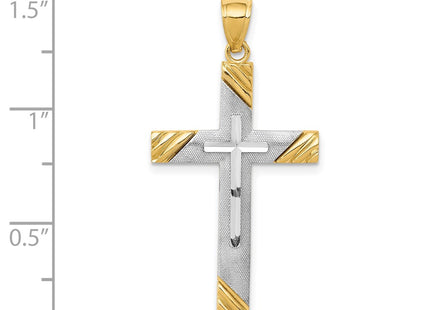 14K gold cross pendant, another view