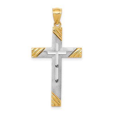 14K gold cross pendant
