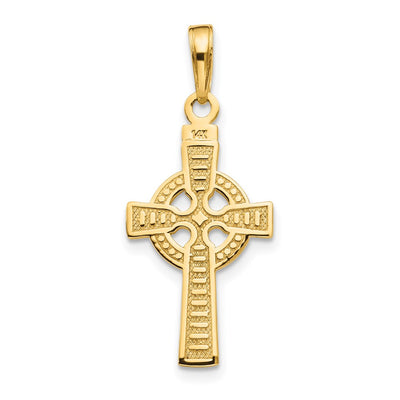 14K Reversible GOD IS LOVE Celtic Cross Pendant