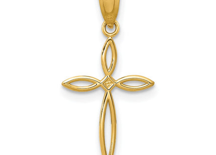 14K gold cross charm