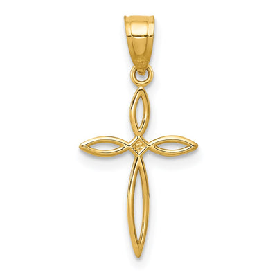 14K gold cross charm