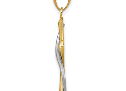 14K gold cross pendant, alternate view
