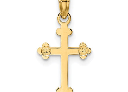 14K gold cross charm, further view