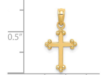 14K gold cross charm, another view