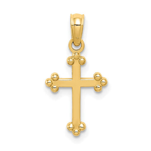 14k Budded Cross Charm (Style C3818)