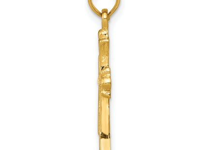 14k Budded Cross Charm, 26 x 14mm