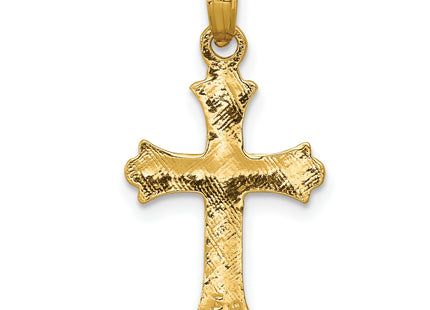 14k Budded Cross Charm, 26 x 14mm
