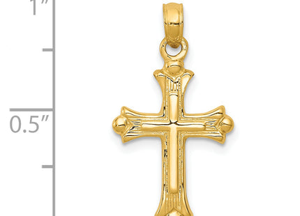 14k Budded Cross Charm, 26 x 14mm