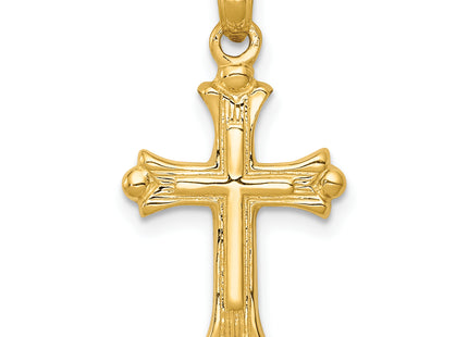 14k Budded Cross Charm, 26 x 14mm