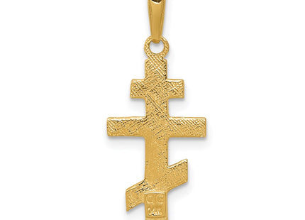 14K gold cross pendant, further view