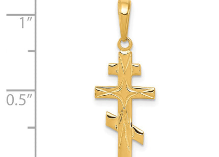 14K gold cross pendant, another view