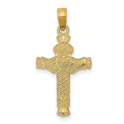 14K Claddagh Cross Charm